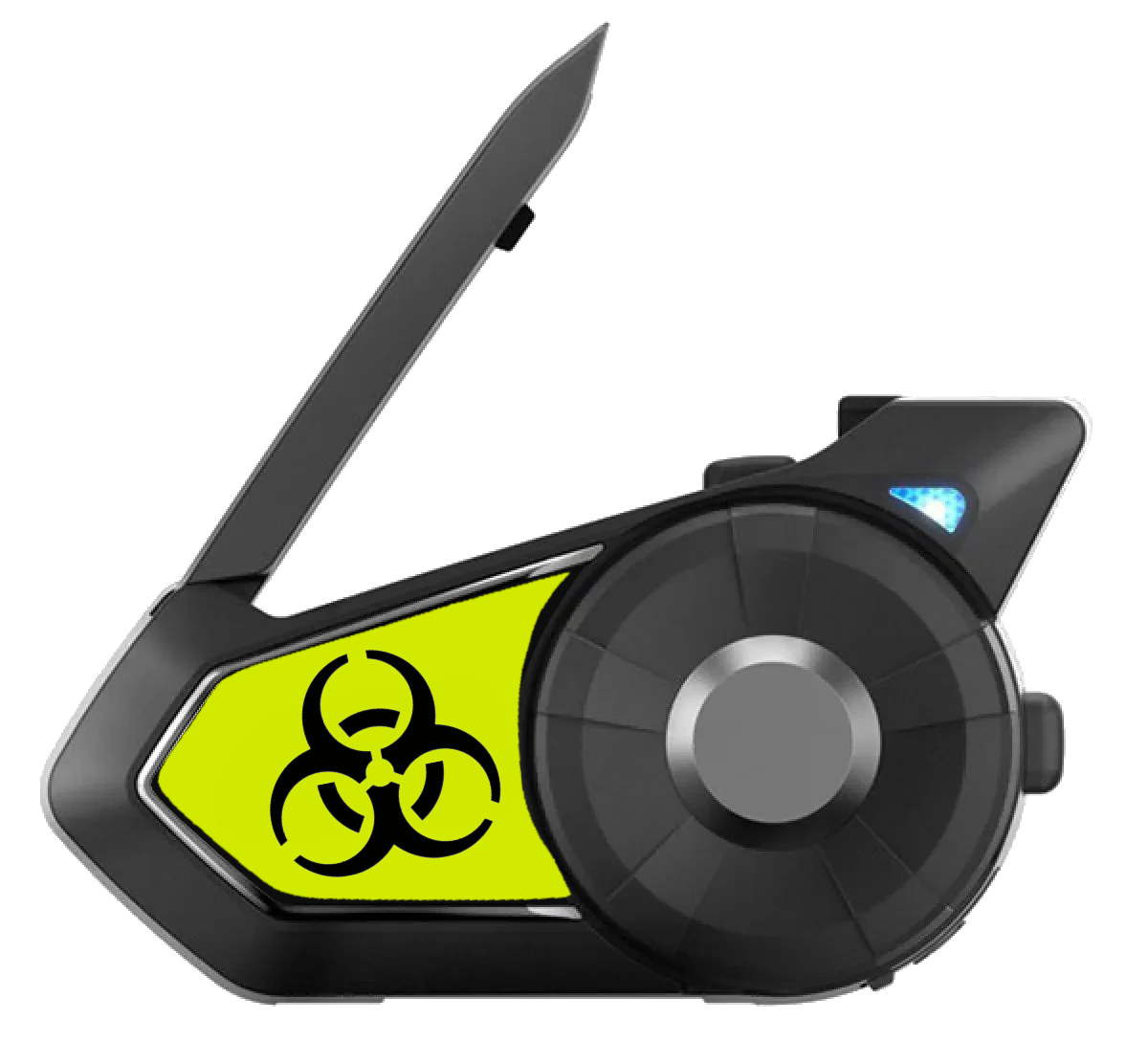 Verschiedene Sticker für Sena 30K 50s Motorrad-Helm-Funkgeräte, geeignet für Motorradfahrer. Die Sticker zeigen Designs und Logos, die sich gut auf den Sena 30K 50s Bluetooth-Kommunikationsgeräten auf Helmvisieren oder -schalen anbringen lassen.