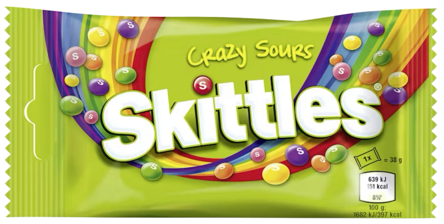 Skittles Kaubonbons Crazy Sours 38 g
