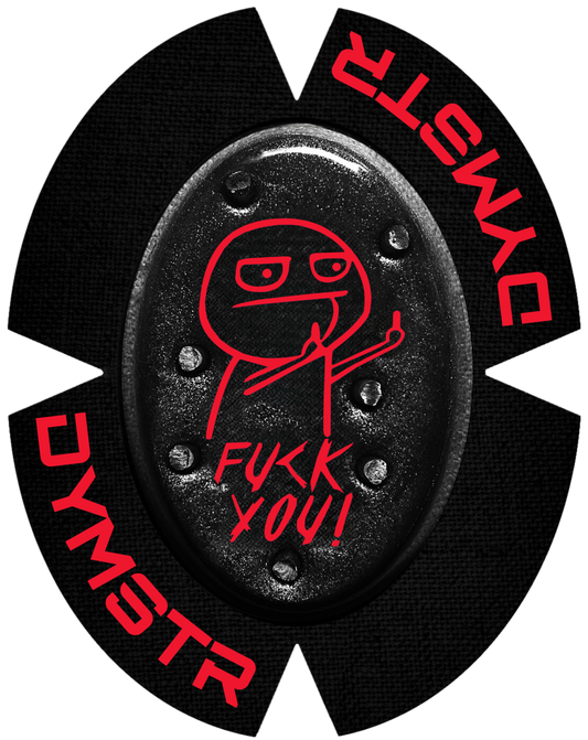 DymoStar rotes Meme Face Titan Knieschleifer in metallic Black