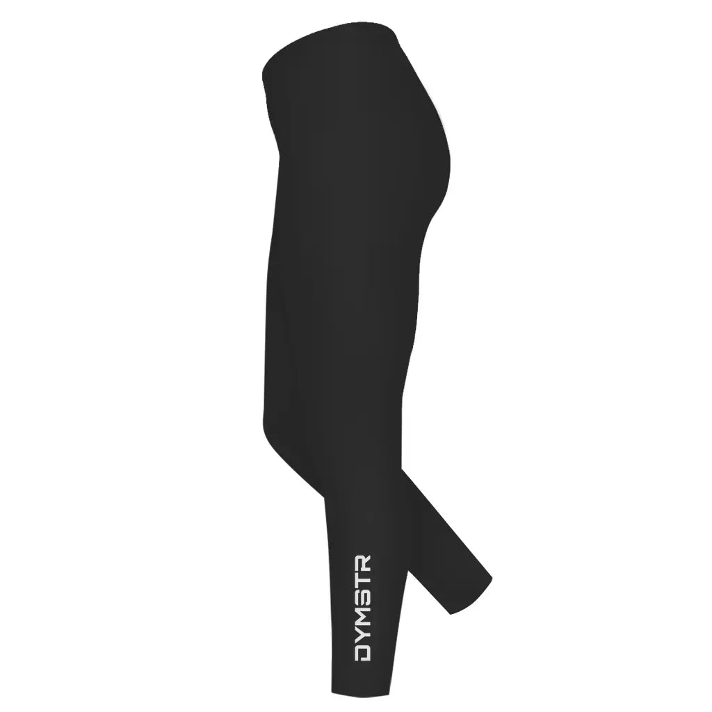Schwarze Damen Leggins mit weißem Logo Marke DymoStar DYMSTR